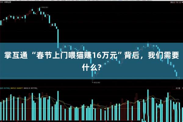 掌互通 “春节上门喂猫赚16万元”背后，我们需要什么?
