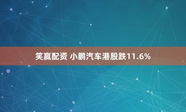 笑赢配资 小鹏汽车港股跌11.6%