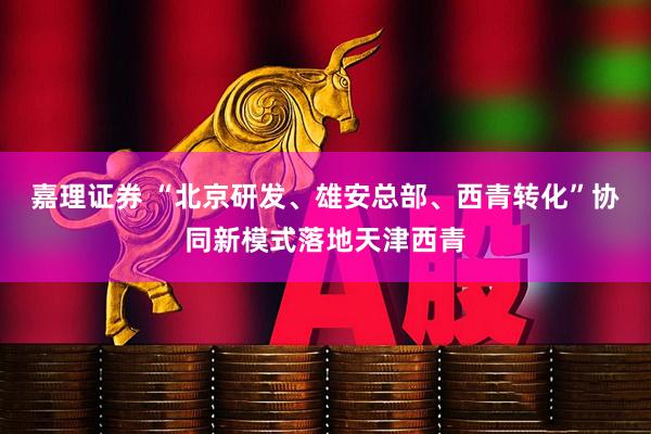 嘉理证券 “北京研发、雄安总部、西青转化”协同新模式落地天津西青